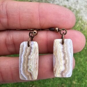 OOAK Genuine Crazy Lace Agate Earrings
